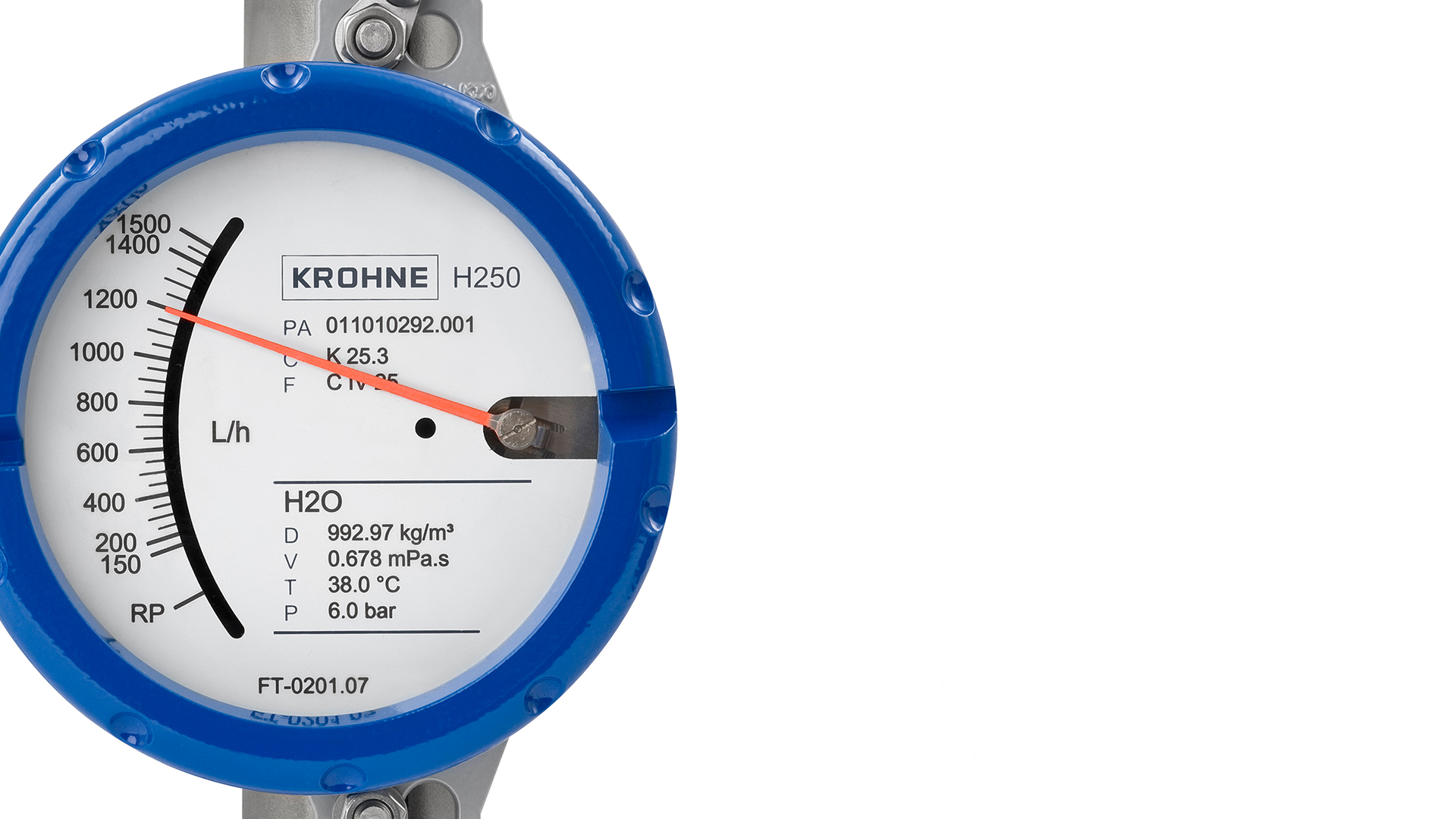 Close-up picture of the variable area flowmeter H250 M40